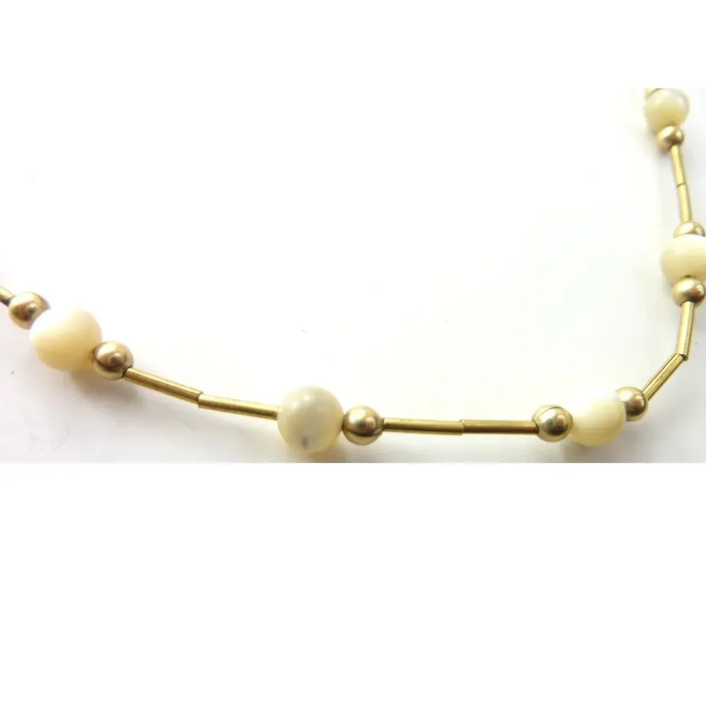Vintage Agate Gold Tone Necklace 16